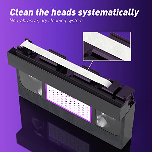 YHDD VCR ヘッドクリーナーテープ VHS/VCR ビデオプレーヤー用 ドライタイプ 再利...