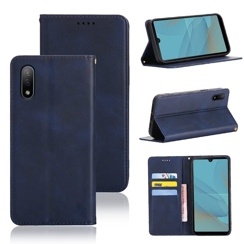 樂天商城 - 適用 Xperia Ace II ケース 手帳型 Ace2 SO41B 手帳型ケース カバー PUレザー カード収納 財布型 耐衝撃 ケース マグネット スタンド機能付き 5色 (適用 Ace2 / SO41B ケース 手帳型) (深い青)