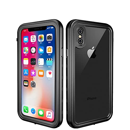 Taosan iPhone XS/iPhone X 対応 防水ケース IP68防水規格 防水 防雪 防塵 耐震 耐衝撃 アイフォンxsケース アイフォンxケース 防水 5.8インチ 対応 ワイヤレス充電対応 (黒色)