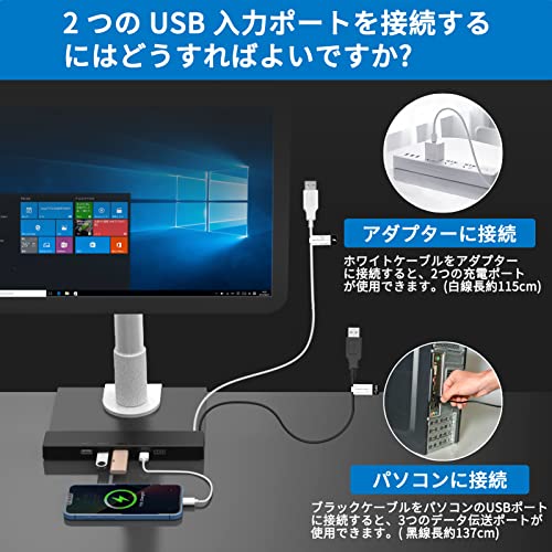 EAYHM モニターアーム補強プレート USB...の紹介画像2
