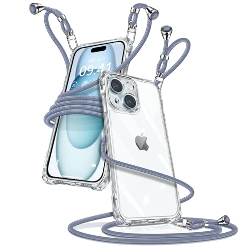 楽天市場】iphone15 ケース クリア ストラップ（カラーブルー）（家電