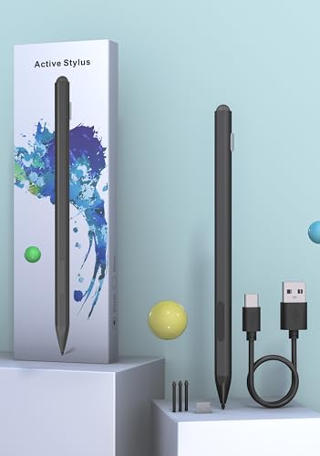 Surface ペンSurface用タッチペン 4096筆圧/パームリジェクション機能/磁気吸着/右クリック/消しゴム/..