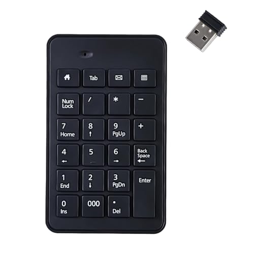 テンキー2.4G ワイヤレステンキー 非連動テンキー ワイヤレス レシーバー付属 Tabキー付 23キー 薄型 ..