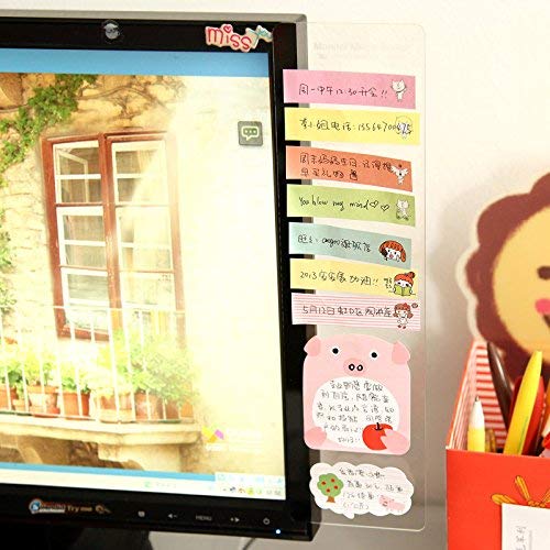 Bestmaple パソコンディスプレイ用 メッセージボード 2個 アクリル 透明ボード 携帯立てスタンド ルーラー 貼り付けボード メモスタンド 伝言板 左右側 (トランスペアレント)