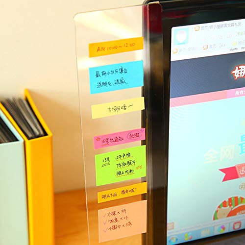 Bestmaple パソコンディスプレイ用 メッセージボード 2個 アクリル 透明ボード 携帯立てスタンド ルーラー 貼り付けボード メモスタンド 伝言板 左右側 (トランスペアレント)