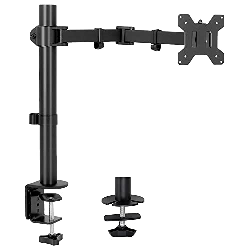 TECLUK モニターアーム ディスプレイアーム 1画面 VESA規格75*75 100*100mm 13～32 27インチ対応 耐荷重8kg シングル ディスプレイタイプ モニタースタンド