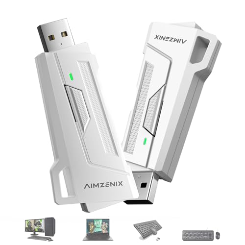 Megadream AX200 PCゲームキーボード＆マウスコンバーター、有線/2.4gワイヤレスキーボード＆マウス対..