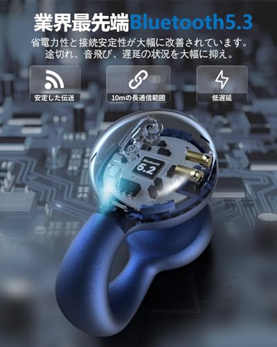 時代を開く OWSイヤホン Bluetoothイヤホン 「イヤーカフ」型イヤホン 完全ワイヤレスイヤホン bluetooth 5.3 マイク付き 骨伝導イヤホンより快適 耳を塞がないイヤホン 耳挟み式 空気伝導イヤホン ブルートゥース イヤホン ENCノイズキャンセリング historia-10002068 Historia 楽天市場店 サンプル画像3