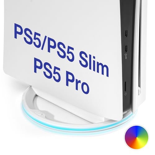 L'QECTED PS5 Pro/PS5 Slim/PS5 縦置きスタンド （ネジ付）PS5 Pro RGB スタンド，転倒防止 地震対策 傷付き防止 放熱改善，新型PS5用 縦置きスタンド，PS5 周辺機器（ps5 本体全機種対応）ホワイト