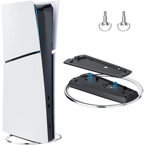 PS5 /PS5 Slim /PS5 Pro 縦置きスタンド(ネジ2本付き),PS5スリム/PS5コンソールデジタル/ディスク版用メタルスタビライジングベース,PS5 縦置き,ps5 slim スタンドps5 周辺機器(ps5