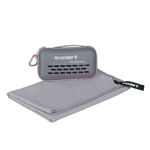 4Monster スポーツタオル アウトドア マイクロファイバー タオル コンパクト 速乾タオル ジムタオル フ..