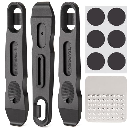 GEWAGE 自転車 タイヤレバー 3本セット タイヤ交換工具 パンク修理キット 樹脂製 ブラック (GE-603)