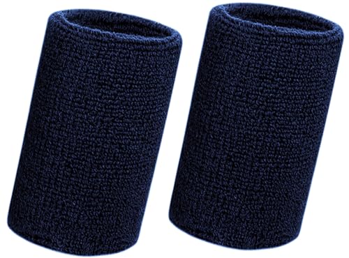 リストバンド 2個セット肌触りが柔らかい適度な厚み手首バンド スポーツ用 吸水性 肌触り良し 汗拭きリストバンド 通気性 伸縮性 軽量 速乾 防臭 スポーツバンド 男女兼用 (ネイビー)ブランド: WONEYメーカー: WONEY直営店JA...
