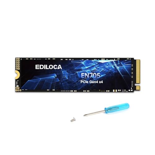 Ediloca EN705 SSD 2TB PCIe Gen4 NVMe M.2 2280 PS5動作確認済み 最大読込: 4800MB/s 最大書き：4500MB/s 3D NAND TLC 内蔵SSD ダイナミック SLC キャッシュ ノートパソコンとデスクトップパソコン に対応 メーカー5年保証