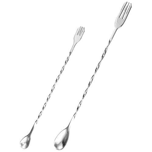 TAOTOO バースプーン ステンレス製 マドラー 26cm + マドラー 32cm 2本 マドラー スプーン スパイラル..