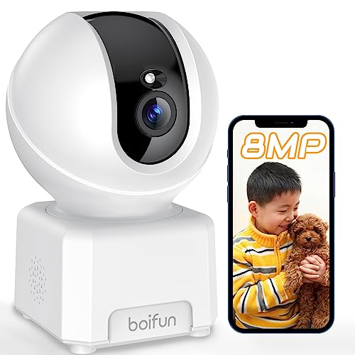 メーカー2年保証・2025 4K800万高画素・2.4G&5GWiFi両対応 ペットカメラ BOIFUN 監視防犯カメラ 全日録..