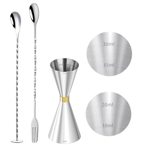 TUPMFG ジガーカップ 目盛り付き 30/45ml カクテルシェイカー セット 計量カップ 18-8 ステンレス 製 ..