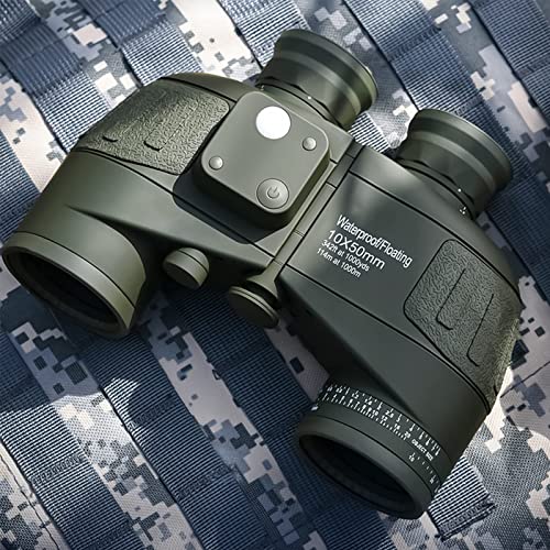 FOCUHUNTER 双眼鏡 10×50 マリンそうがんきょう 軍用望遠鏡 距離計目盛り機能搭載 レンジファインダー ..