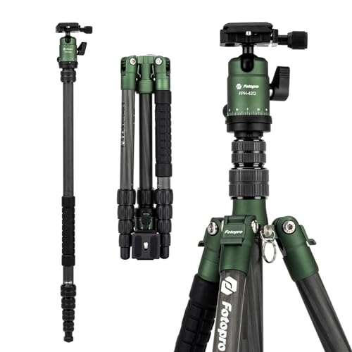 Fotopro 152CM カーボンファイバー トラベル三脚 ボールヘッド＆クイックリリースプレート付属 コンパ..