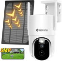 500万画素・全方位・WiFi強化YESRAMO 防犯カメラ 屋外 ソーラー Wi-Fi 電池式 水平355°垂直120°PTZ 130°超広角 防犯灯発光 カラー暗視 IP65防水防塵 双方向通話 AI人物検知 500万画素 ワイヤレス 監視カメラ 屋外 ソーラーパネル 太陽光給電