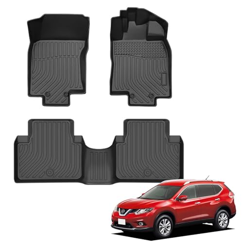 Orealauto 日産 エクストレイル フロアマットt32 防水 3D立体 ゴム TPE素材 T32/NT32/HT32/HNT32型 足元マット カバー耐汚れ 滑り止 運転席+助手席+後部座席 ラバーマット 3Pセットブラック 内装 カスタム パーツ 用品 アクセサリー (NISSAN
