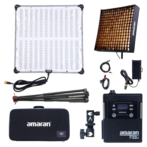 Aputure Amaran F22x ƥ饤200W ޤ߼ ǽ 60*60cm CRI 95TLCI 98 2500K-7500K 7510lux @1m(7500K) ץ 9ξ ̵ʳĴ եȥܥåդ LED饤 