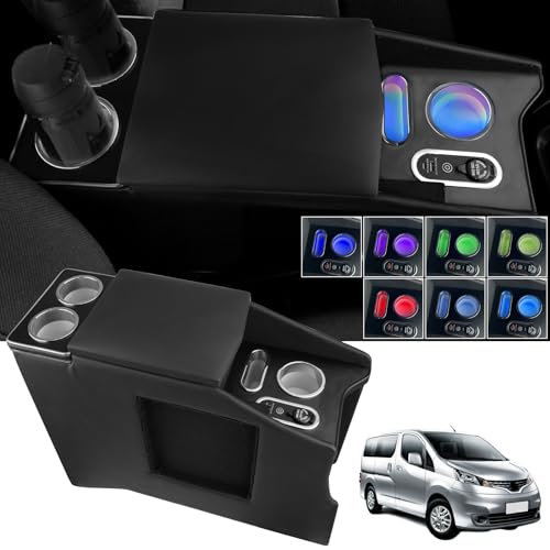 WALKEY急速充電 7色変換コンソールボックス NV200 バネット 適用 車 アームレスト 日産 適用 バン ワゴ..