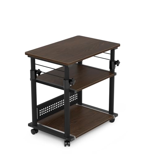 DEWEL プリンターラック プリンター台 昇降式 幅60*奥行40*高さ64-80cm 下棚スライド式 総耐荷重75kg ..