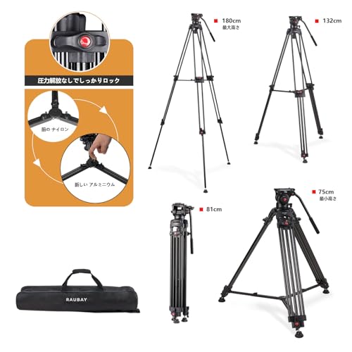 RAUBAY 180cm �ץ��ե��å���ʥ� ���ѵ� �ӥǥ������ ���� �ե롼�ɥإå��դ� QR�ץ졼�� �ǥ��������ե������ ����ٽ�8kg ����ߥ˥��� �ĥ�����塼�֥�å� �᥿��ߥåɥ�٥륹�ץ�å��� DV-1 PRO