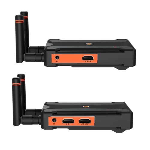 eppfun 長距離200m ワイヤレスHDMI 無線 送受信機セット拡張 輸入+ 輸出 1080P 低遅延 安定転送 映像音..