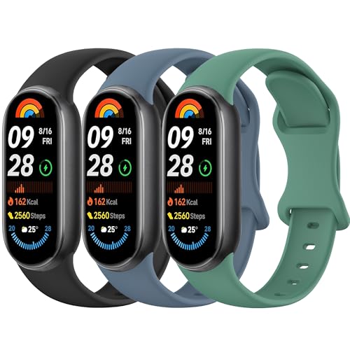 樂天商城 - [YGTBSR] コンパチブル Xiaomi Mi Band 9 / Xiaomi Mi Band 8 バンド 替えベルト 柔らかい スポーツ シリコン製 交換ベルト 対応 Xiaomi Smart band 8 / Xiaomi Mi band 9 スマートバンド (ブラック+ブルーグレー+グリーン)