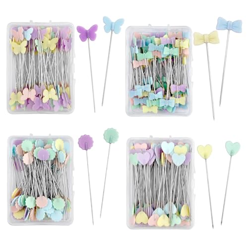 YUHENGCT 200PCS まち針 待ち針 和裁 洋裁 針刺し針山 縫製ピン ケース付き DIY用 手芸用品 多色 縫製..