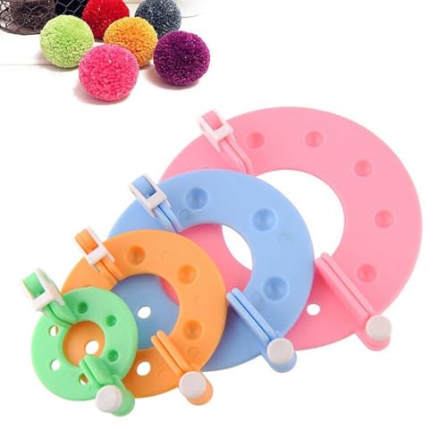 TVETE ぽんぽんメーカー 編み物メーカー 4個入り4サイズ 約35 55 70 90mm ポンポン編みツールキット コ..