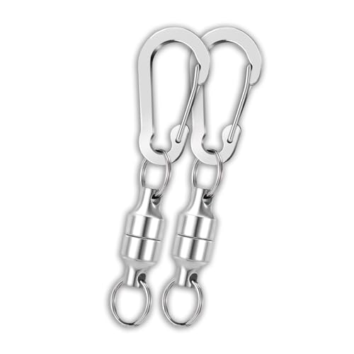 Wlikn マグネットリリーサー 磁石 耐荷重5kg 2枚セット カラビナ付き マグネットフック 小物吊り下げ ..