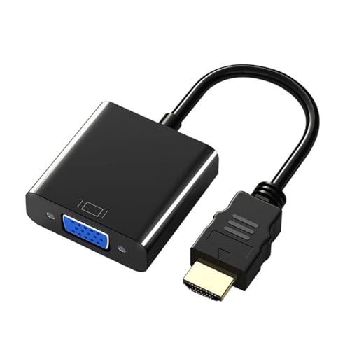 HDMI toVGA変換アダプタ hdmi 変換 アダプタ ケーブル ブラック 1080p対応 HDMI オス to VGA メスアダ..