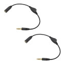 3.5mm ヘッドホン延長 ケーブル 30cm イヤホン延長ケーブル 2個セット ダイヤル式音量調整可能 音質劣化防止 イヤホンジャック延長コード 音量調節 (...