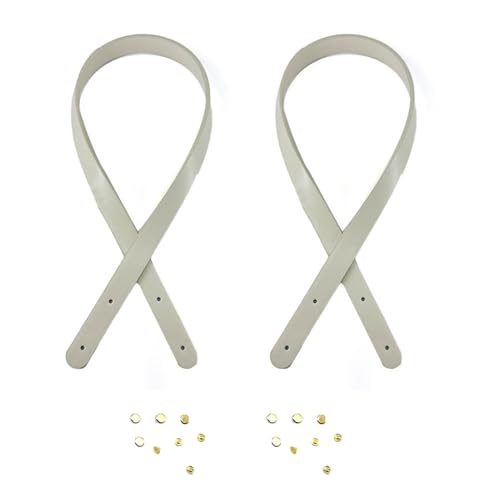 楽天Historia　楽天市場店ChasCoCo2個入り持ち手 修理 バッグ 持ち手 自分で セット カバン 持ち手 交換 修理 革 交換用ハンドル かばん用 付け替え ボタン付き バッグハンドル 交換用 DIY 修理 補修 手芸用品 （グレー）