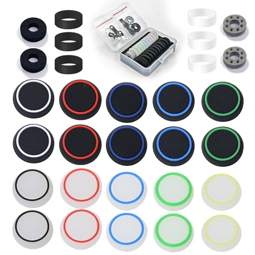 ZHI-NYLLDJS PS5/4対応 Xbox対応 Switch1/2 プロ コントローラーに対応 スティック カバー コントローラー スティック保護リング アシストリング 収納ケース付き,30個(ブラック&ホワイト)A&B&C ZHI-NYLLDJS PS5/4対応 Xbox対応 Switch1/2 プロ コントローラーに対応 スティック カバー コントローラー スティック保護リング アシストリング 収納ケース付き,30個(ブラック&ホワイト)A&B&C