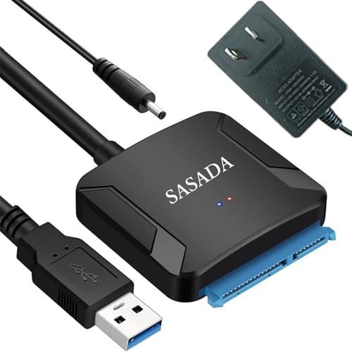 SASADA SATA USB 変換ケーブル HDD SSD 6TB 2.5インチ/3.5インチ SATA ハードドライブ データ移行 sata usb 変換アダプター PC Windows10/ Mac OS UASP 6Gbps転送