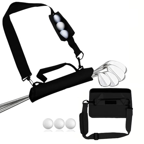 DFsucces ゴルフクラブ収納ホルダー 4-6本収納可能 ゴルフバッグ 超軽量 手提げ 練習用 肩掛け マジックテープ開閉 折り畳み ポータブル 練習場