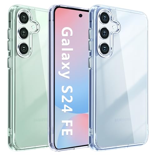 BlxnytGalaxy S24 FE ケース クリア MIL規格取得 衝撃吸収 PC背面 + TPUバンパー 2層構造 Galaxy S24 F..