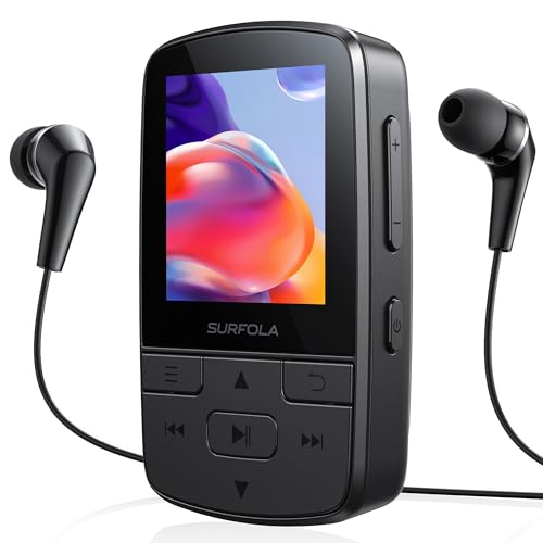 Surfola MP3プレーヤー Bluetooth5.1 クリップ付き 64GB容量 128GBまで拡張可能 HIFI音質 多機能 デジ..