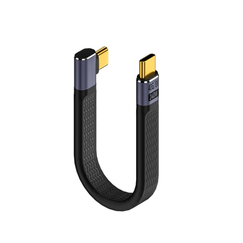 短いUSB Type-CtoC ケーブル 40Gbps高速データ転送&PD対応240W/5A急速充電& 8K@60Hz映像出力 サイドベ..