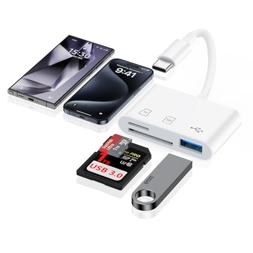 Viviber SDカードリーダー type-c メモリカードリーダー 3in1 USB/SD/TF変換アダプタ OTG機能 設定不要..