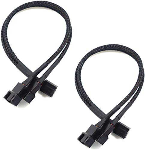 PWMファン用延長ケーブル 4ピン Emith ファン 分岐ケーブル PWM FAN用分岐ケーブル Y字型 2本セット