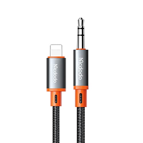 Mcdodo ライトニング to 3.5mm オーディオ変換ケーブル 1.2m クリアな音質 音楽を楽しめる アルミ合金外装 高耐久ナイロン編み 車載用オーディオケーブル ステレオミニケーブル ライトニング to AUXオーディオ 変換ケーブル