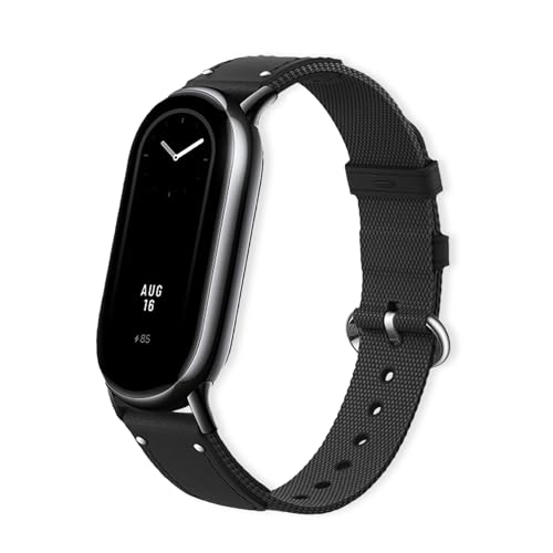 [Etsbaocy] バンド Xiaomi Smart Band 10 / 9 / 8 対応 交換バンド 替えベルトレザー弾性ナイロン製 編組ストラップ 調節可能 交換用ストラップ Xiaomi Mi Band 10 / 9 / 8 用ベルト- ブラック