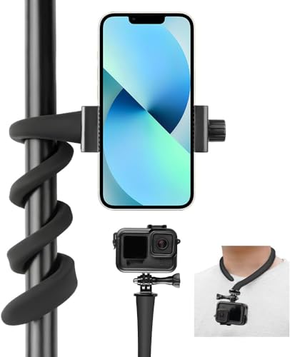 樂天商城 - Taisioner フレキシブルアーム gopro用マウント アクセサリー スマホホルダーク アクションカメラ携帯用 曲げる柔らかい自撮り棒 折りたたみ 360度回転 自由調節 iPhone Gopro hero10/9/8/7/6/5/4 DJI insta360 X3 X2 AKASOに対応(Gopro phone
