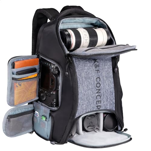 K＆F Concept カメラバック カメラリュック リュックサック バックパック 大容量 2気室 おしゃれ nikon..
