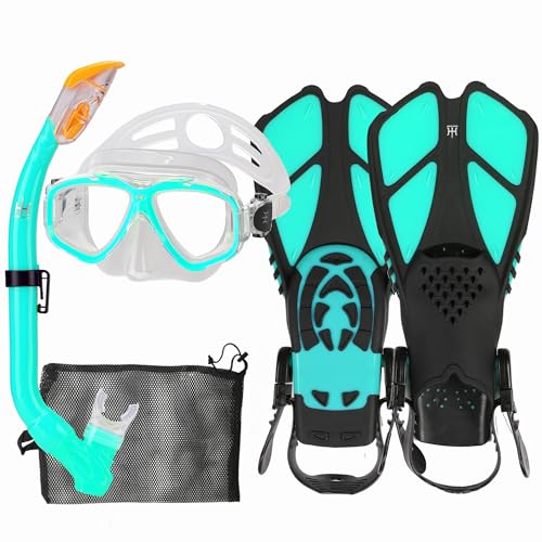 HH HHAO SPORT シュノーケルセット 子供用 シュノーケリングセット マスク フィン ドライシュノーケル ..